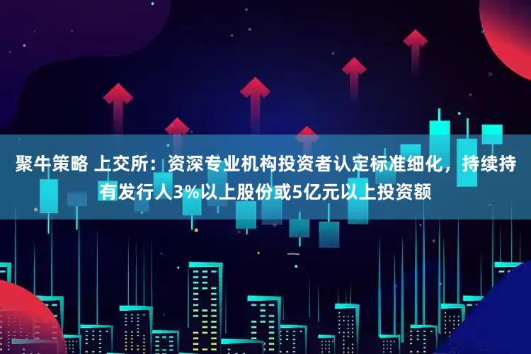 聚牛策略 上交所：资深专业机构投资者认定标准细化，持续持有发行人3%以上股份或5亿元以上投资额