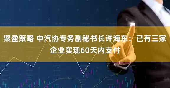 聚盈策略 中汽协专务副秘书长许海东：已有三家企业实现60天内支付